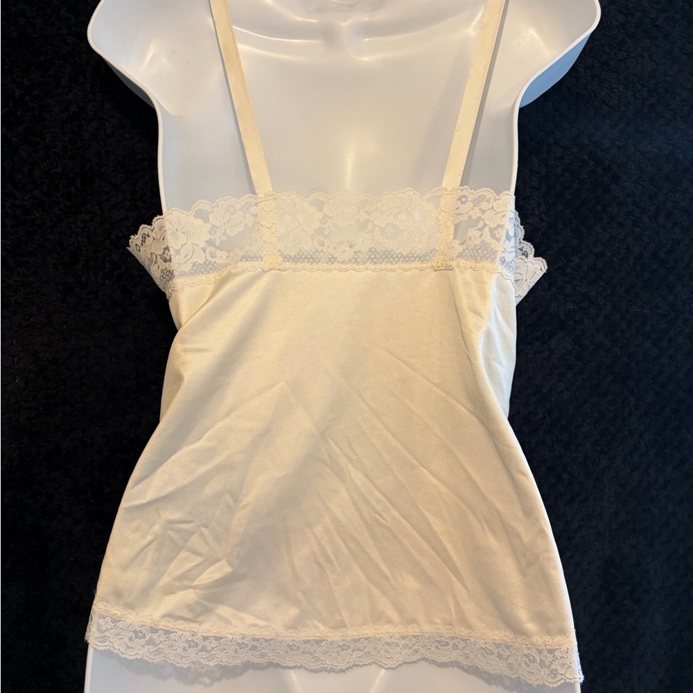 Vintage Cream Lace Trim Camisole - Picture 3 of 8